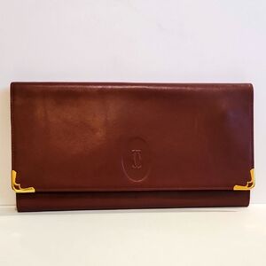 Vintage Cartier Mast Clutch Business Bag with Gold Accents